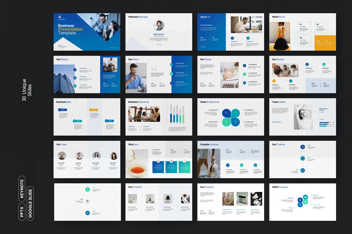 企业、商业计划/营销计划PPT模版 (PPTX)