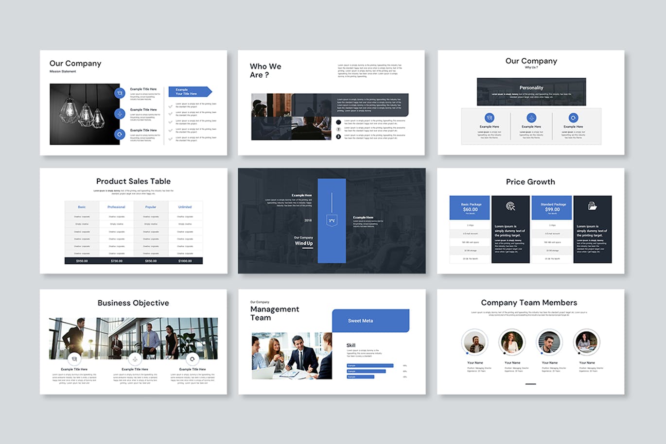 企业、日历/营销演示模板 (PPTX)