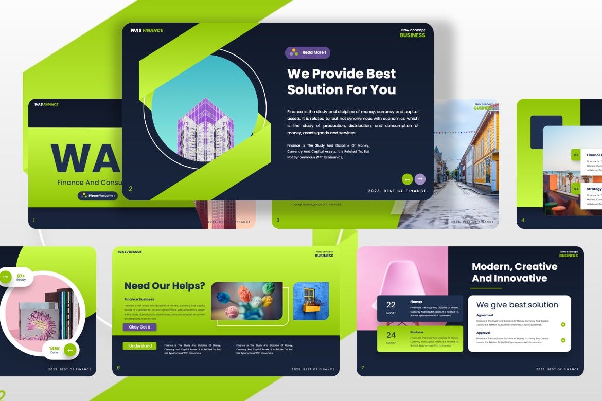 活泼绿色财务PPT模版 (PPTX)