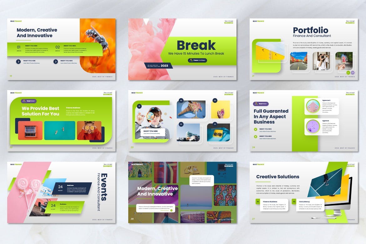 活泼绿色财务PPT模版 (PPTX)