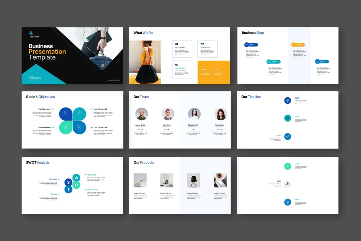 企业、商业计划/营销计划PPT模版 (PPTX)