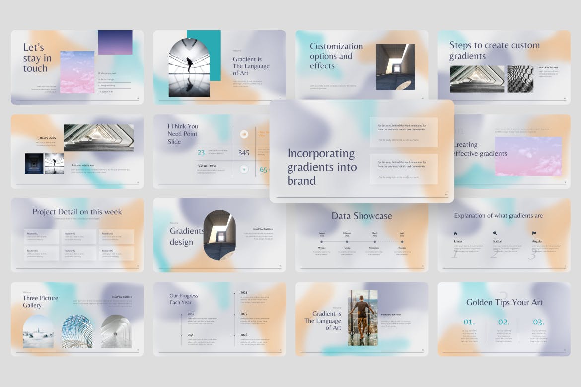 颗粒状渐变 PPT模版 (PPTX)