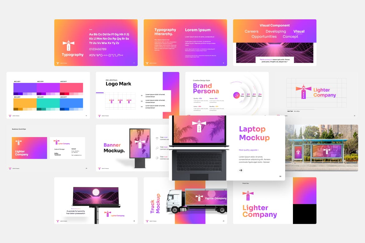 现代品牌指南 PPT模版 (PPTX)