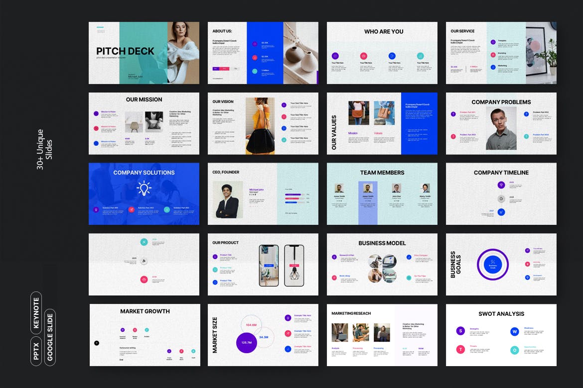 宣传材料演示模板PPT模版 (PPTX)
