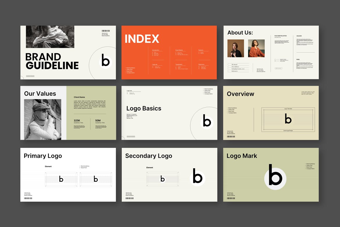 品牌指南模板PPT模版 (PPTX)