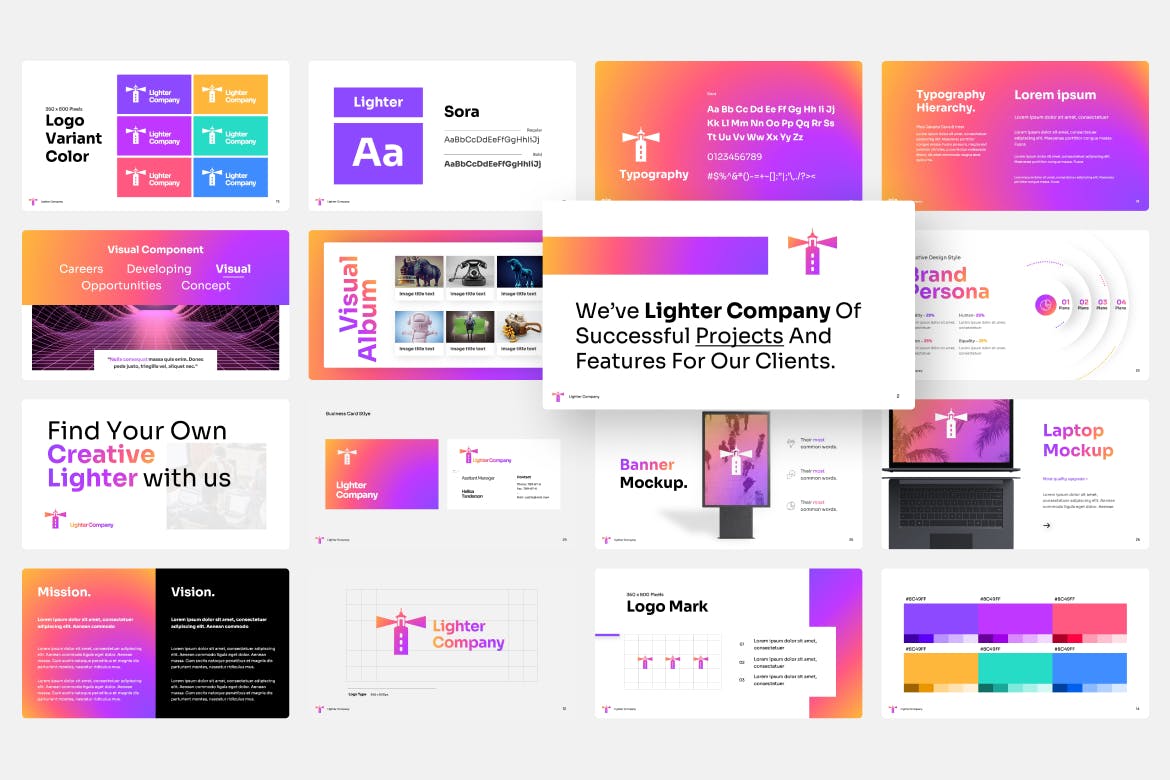 现代品牌指南 PPT模版 (PPTX)