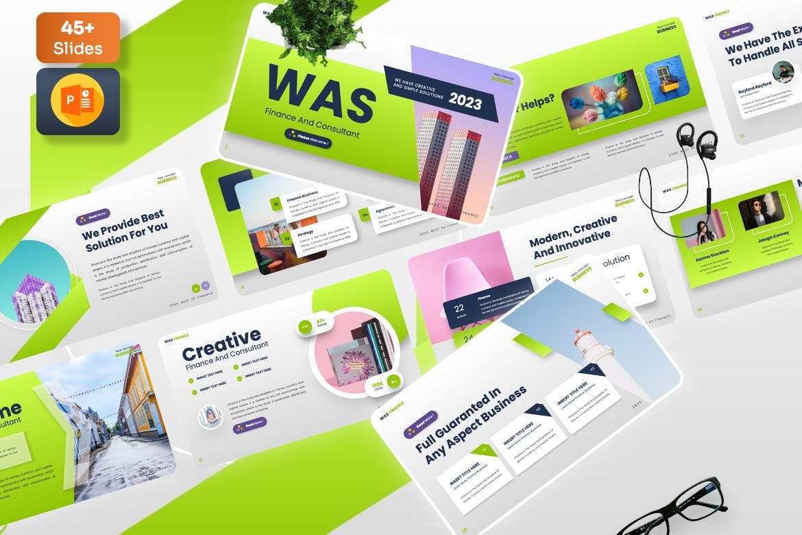 活泼绿色财务PPT模版 (PPTX)