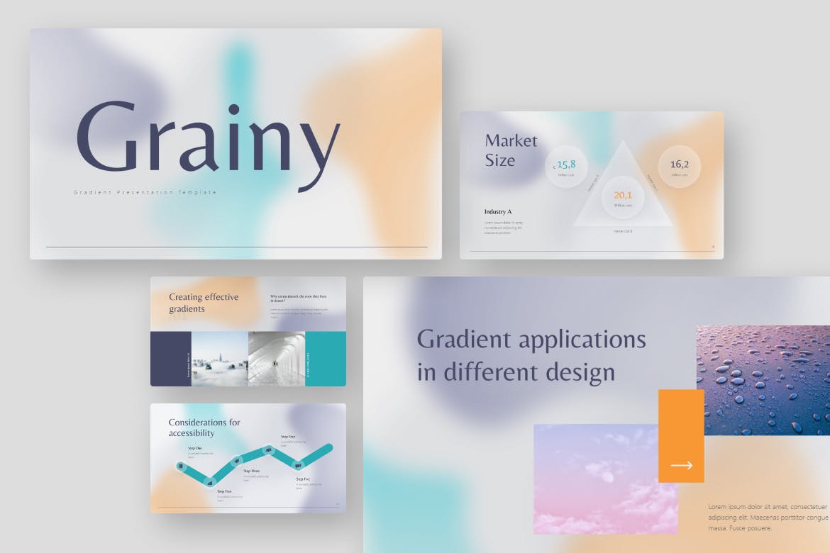 颗粒状渐变 PPT模版 (PPTX)