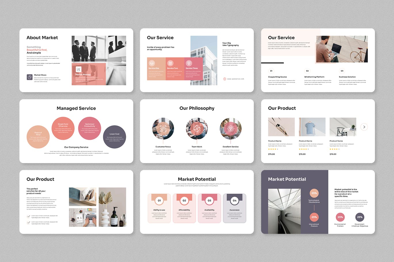 商业设计展示PPT模版 (PPTX)