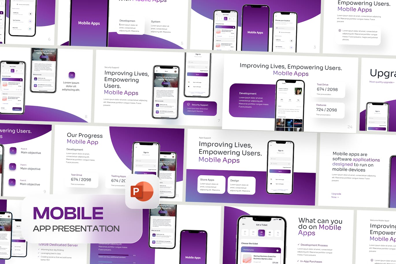 移动应用程序 PPT模版 (PPTX)