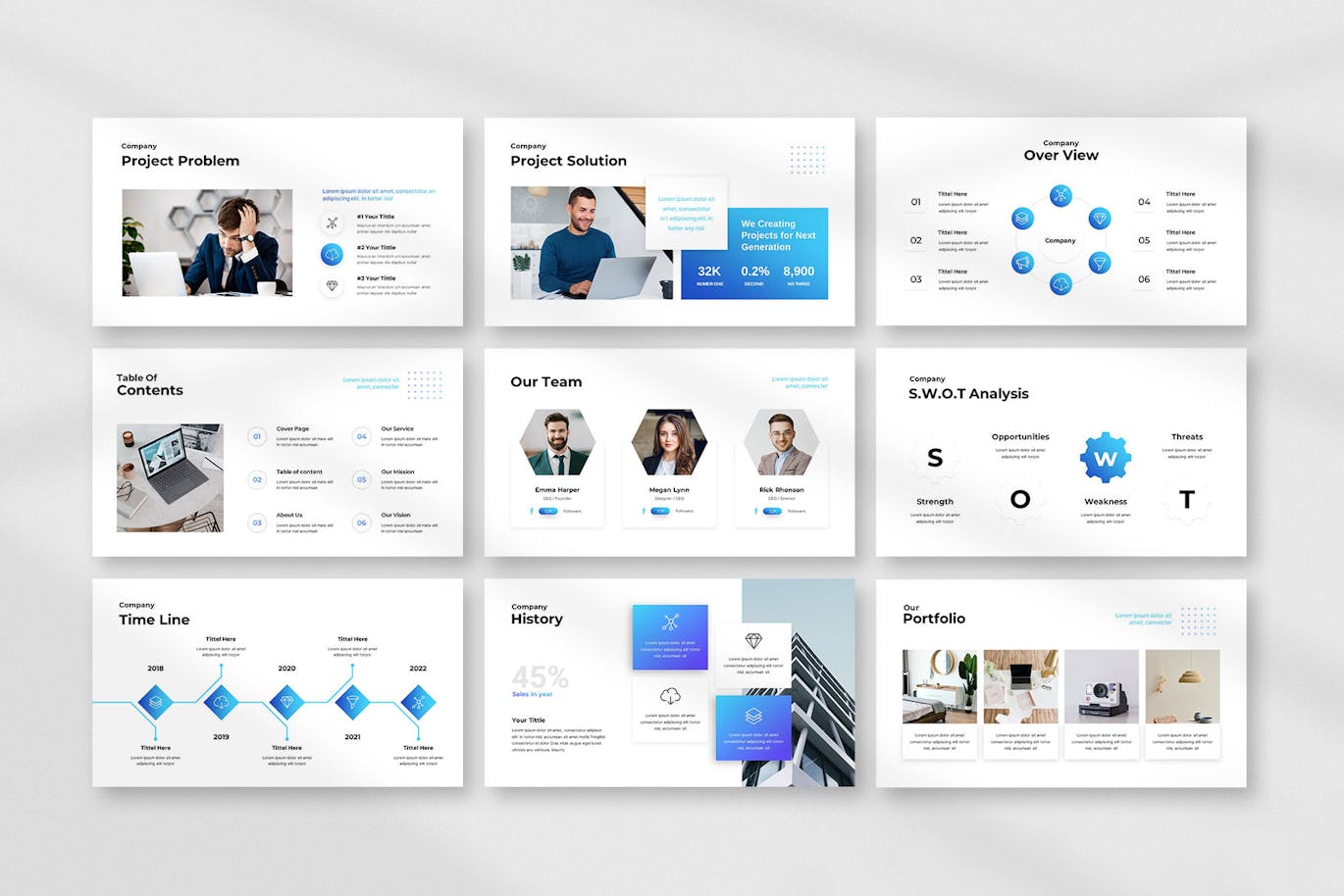 蓝色营销计划演示模板PPT模版 (PPTX)