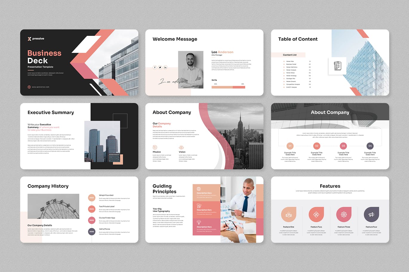 商业设计展示PPT模版 (PPTX)