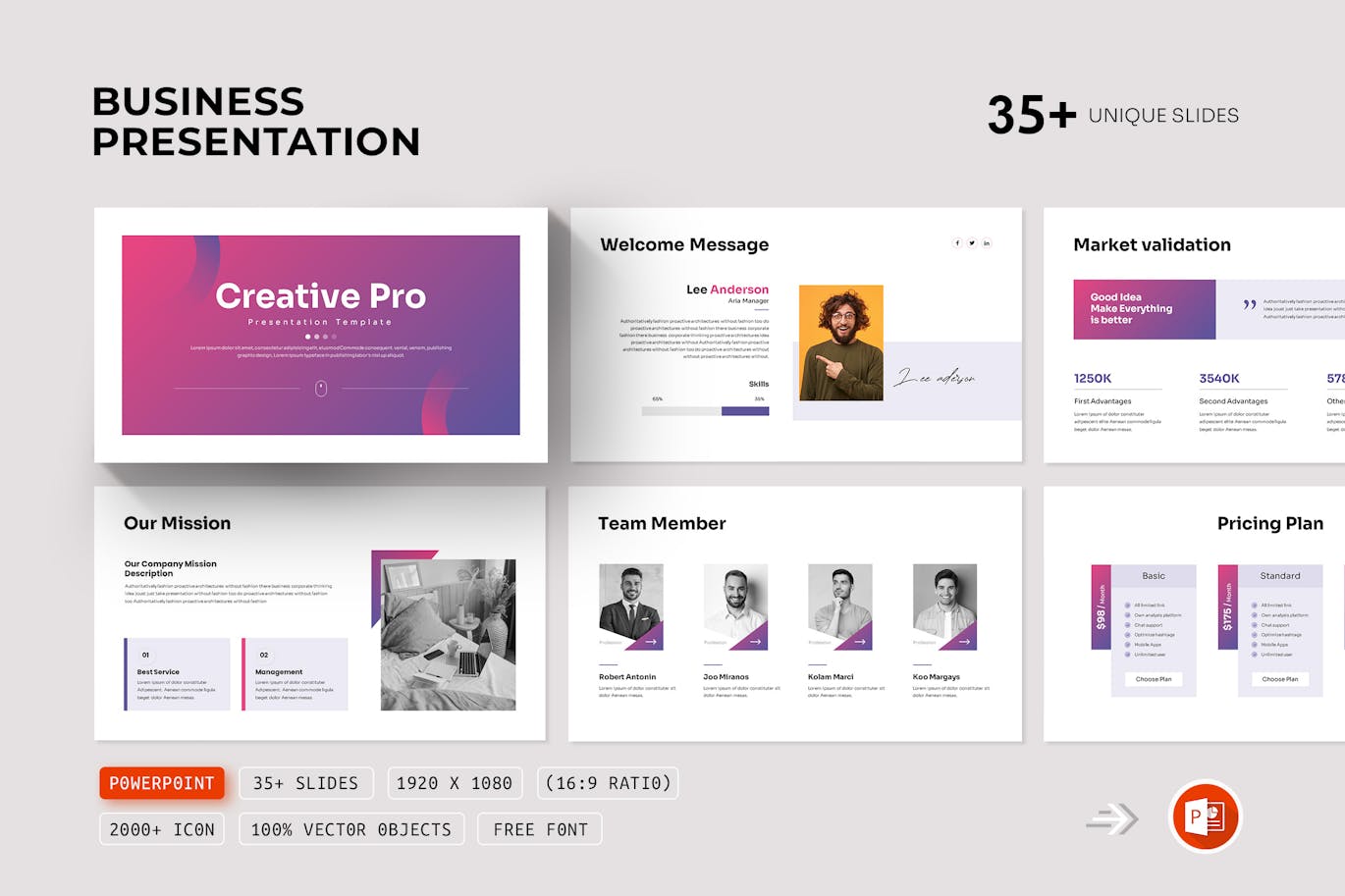 紫色商业项目介绍PPT模版 (PPTX)