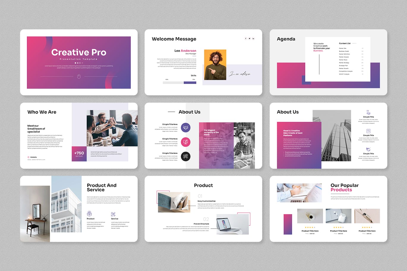 紫色商业项目介绍PPT模版 (PPTX)