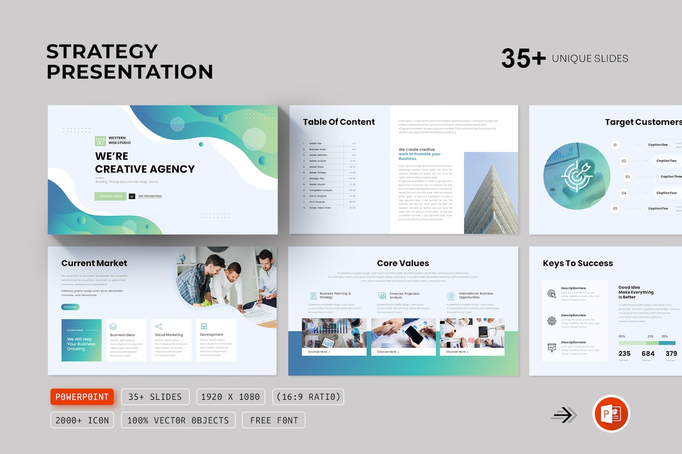 商业策略PPT模版 (PPTX)