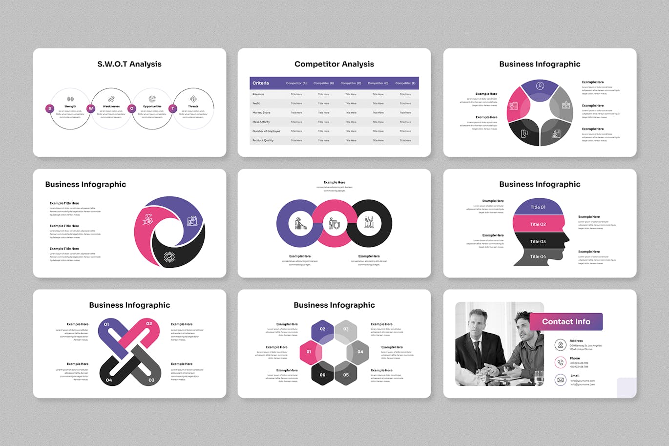 紫色商业项目介绍PPT模版 (PPTX)