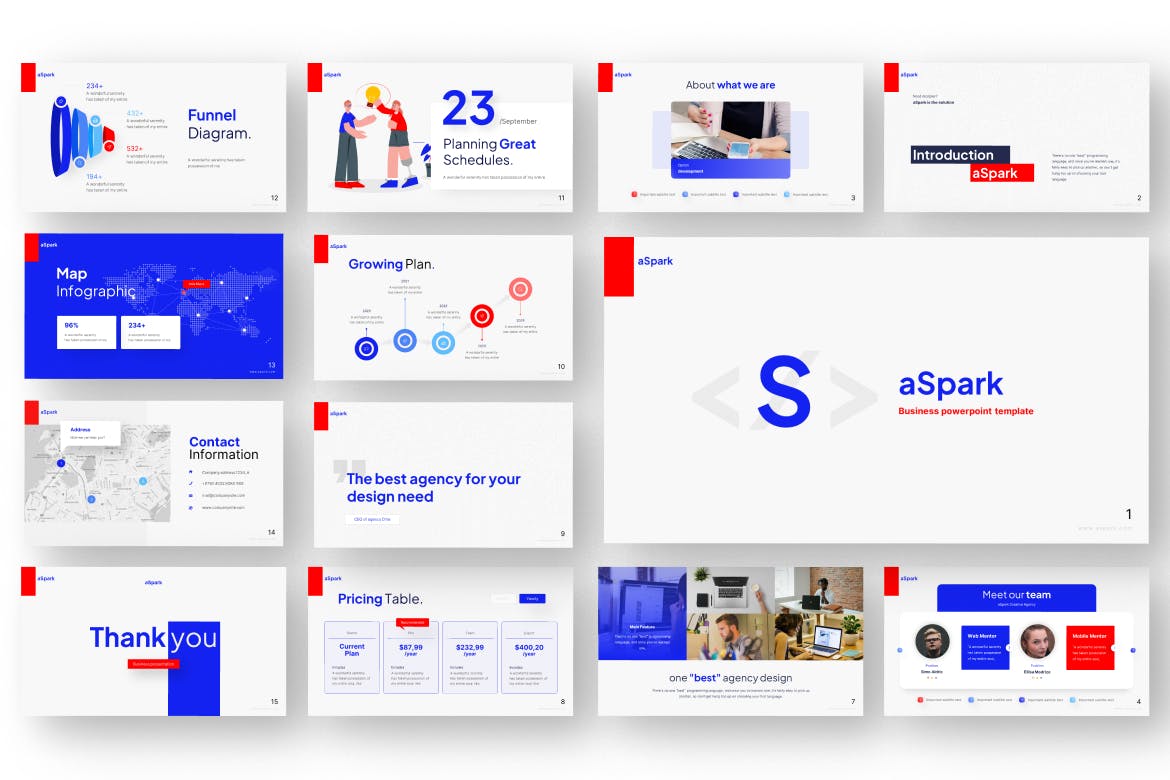 蓝色商业项目介绍 PPT模版 (PPTX)