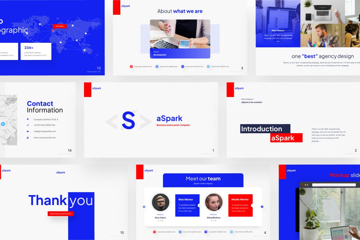 蓝色商业项目介绍 PPT模版 (PPTX)