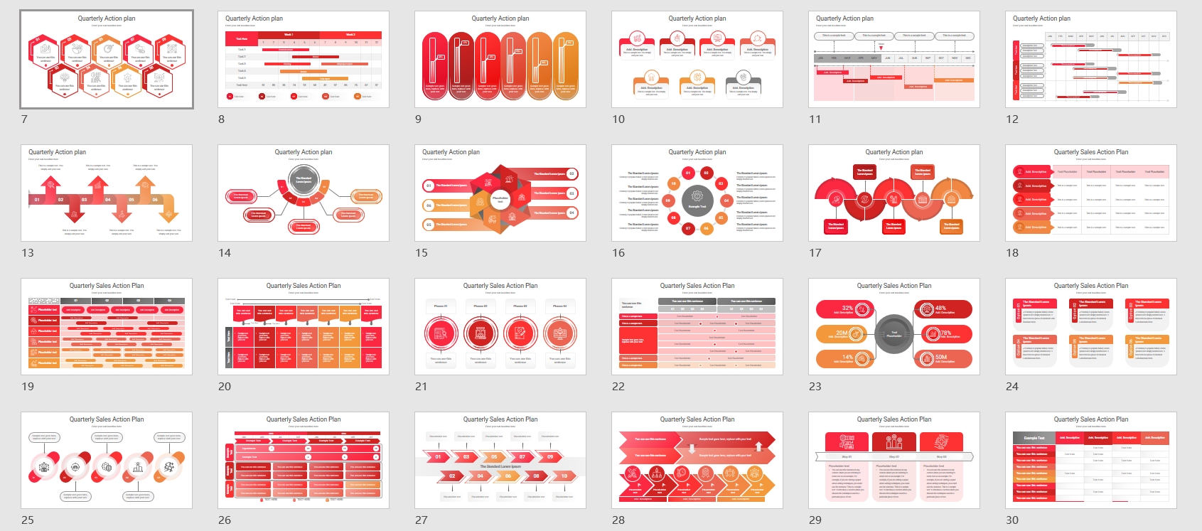 60页季度工作计划图示PPT模板版式