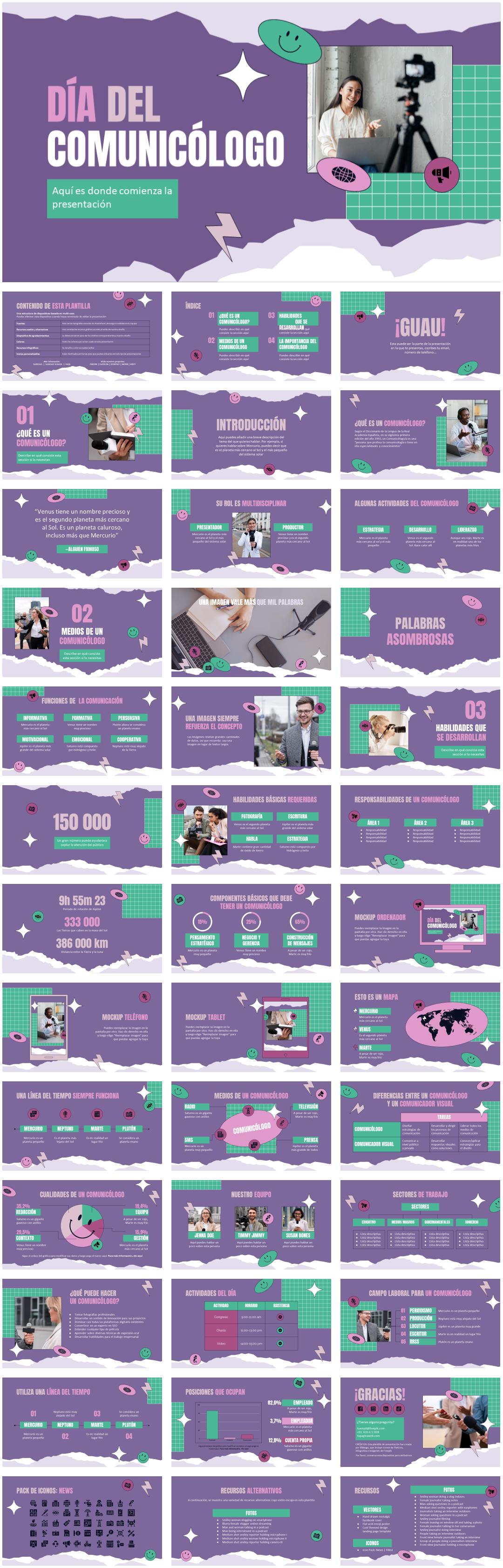 紫色卡通创意童趣风PPT模板