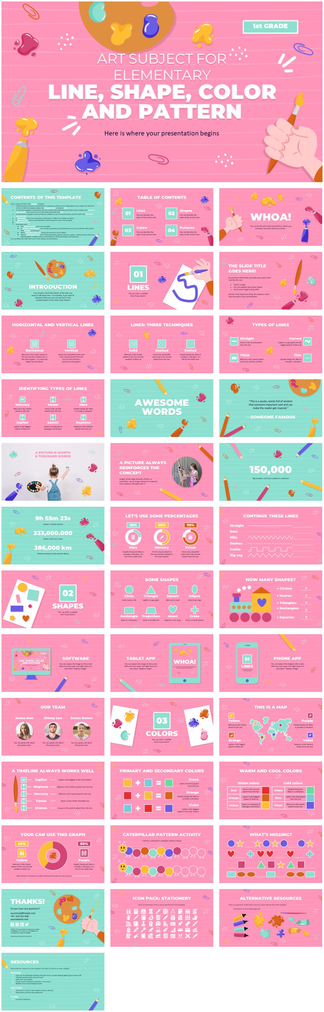 粉色卡通创意童趣风PPT模板