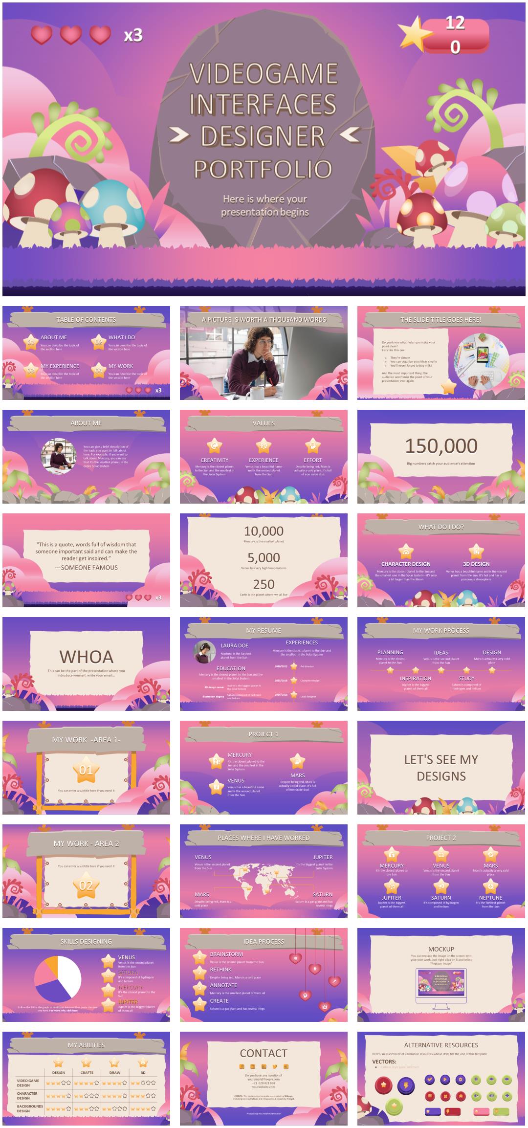 多彩创意卡通童趣风PPT模板