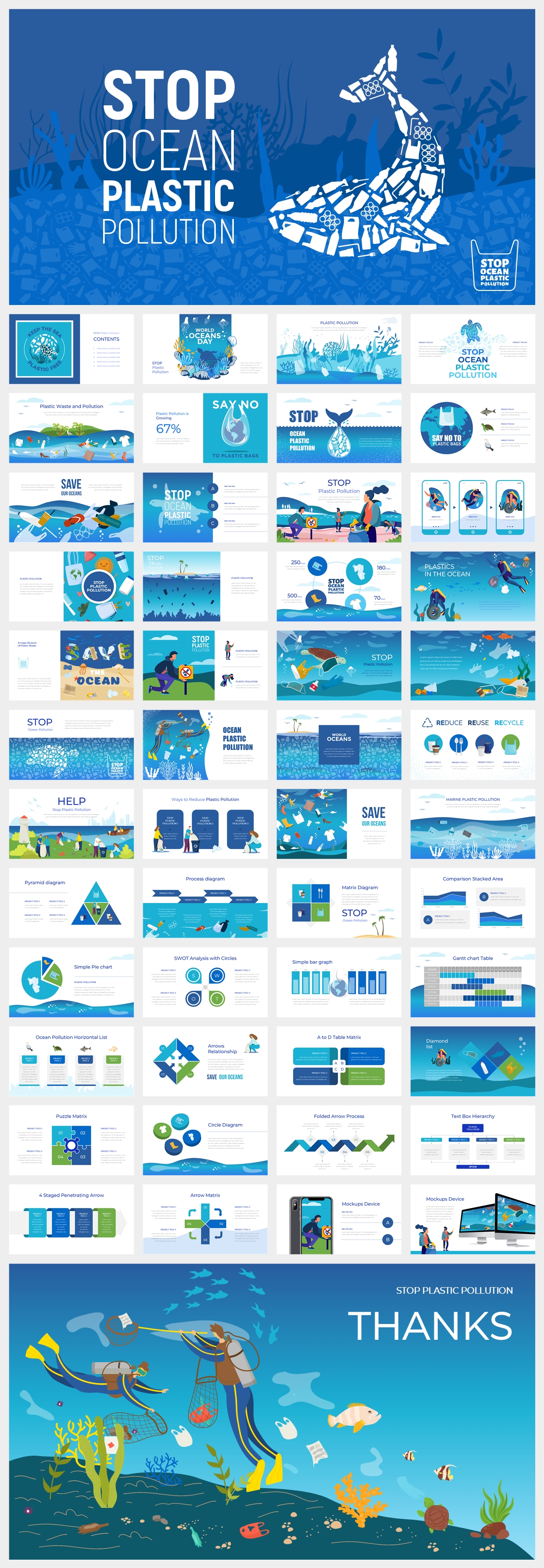 海洋污染环境保护PPT主题版式灵感手册