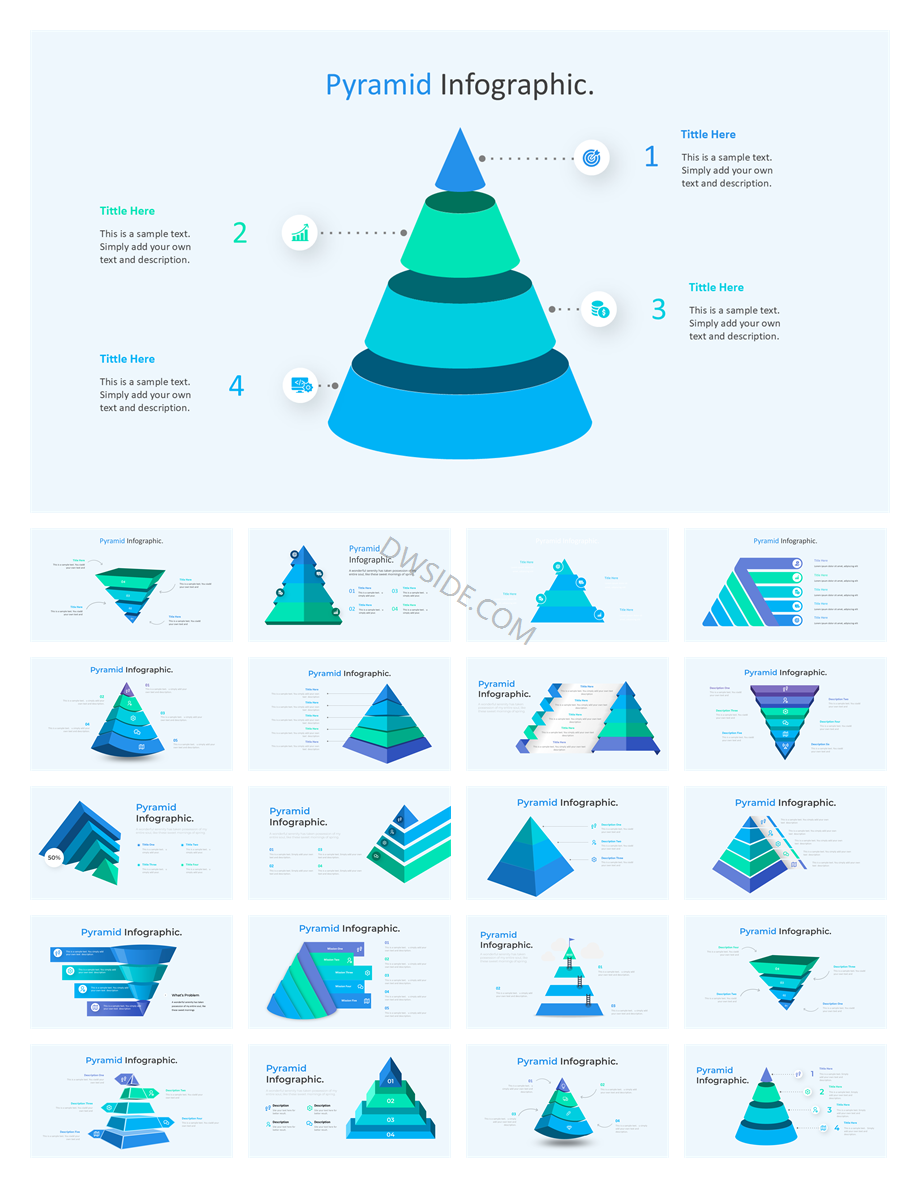 240+页橙色锥形过滤结果信息图示PPT模板
