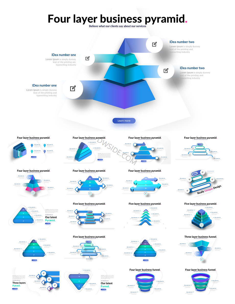 240+页橙色锥形过滤结果信息图示PPT模板