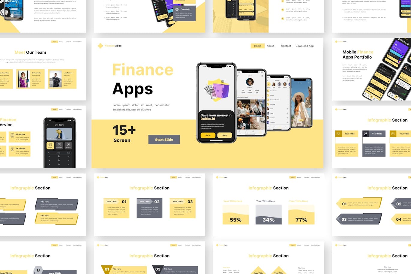 财务应用程序PPT模版 (PPTX)