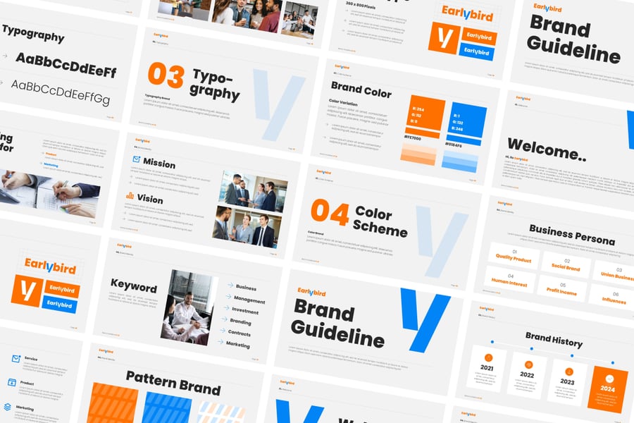 品牌指南启动PPT模版 (PPTX)