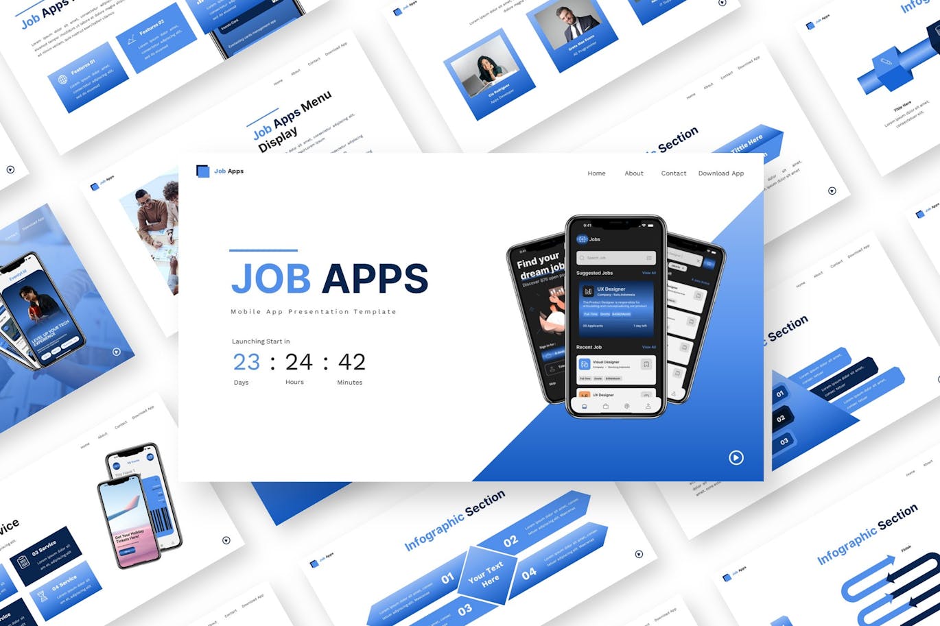 找工作应用程序PPT模版 (PPTX)