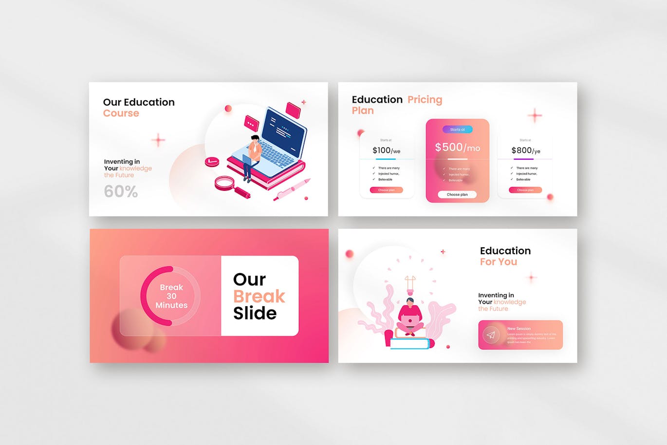 教育简报PPT模版 (PPTX)