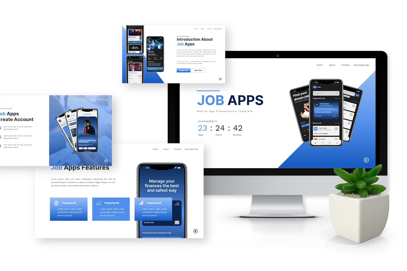 找工作应用程序PPT模版 (PPTX)