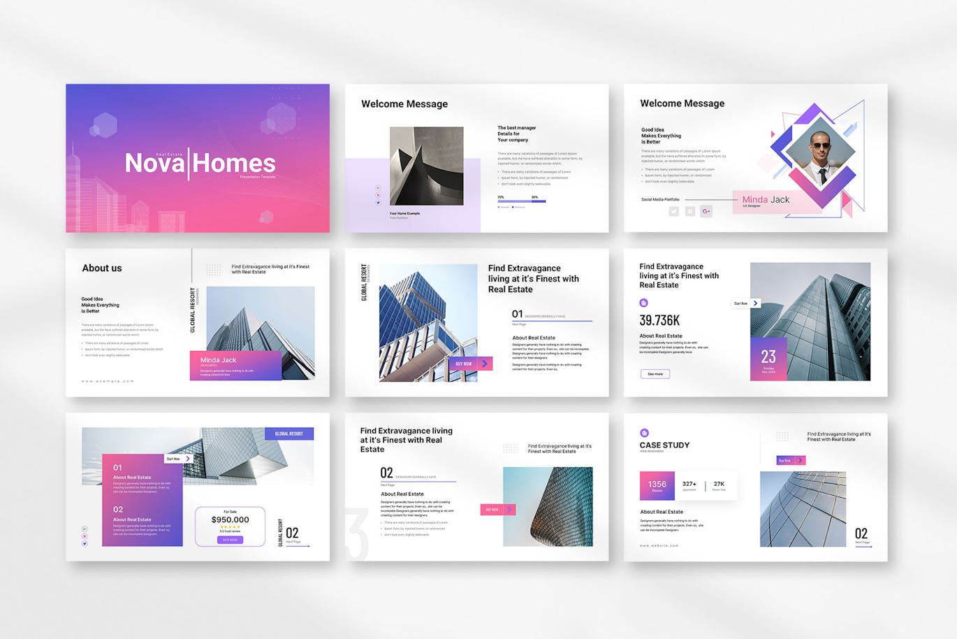 房地产介绍PPT模版 (PPTX)