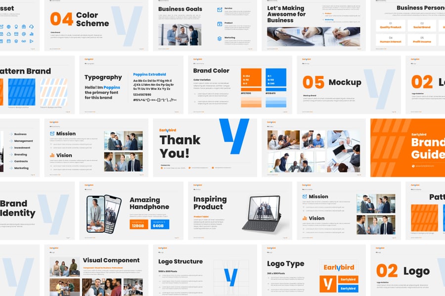 品牌指南启动PPT模版 (PPTX)