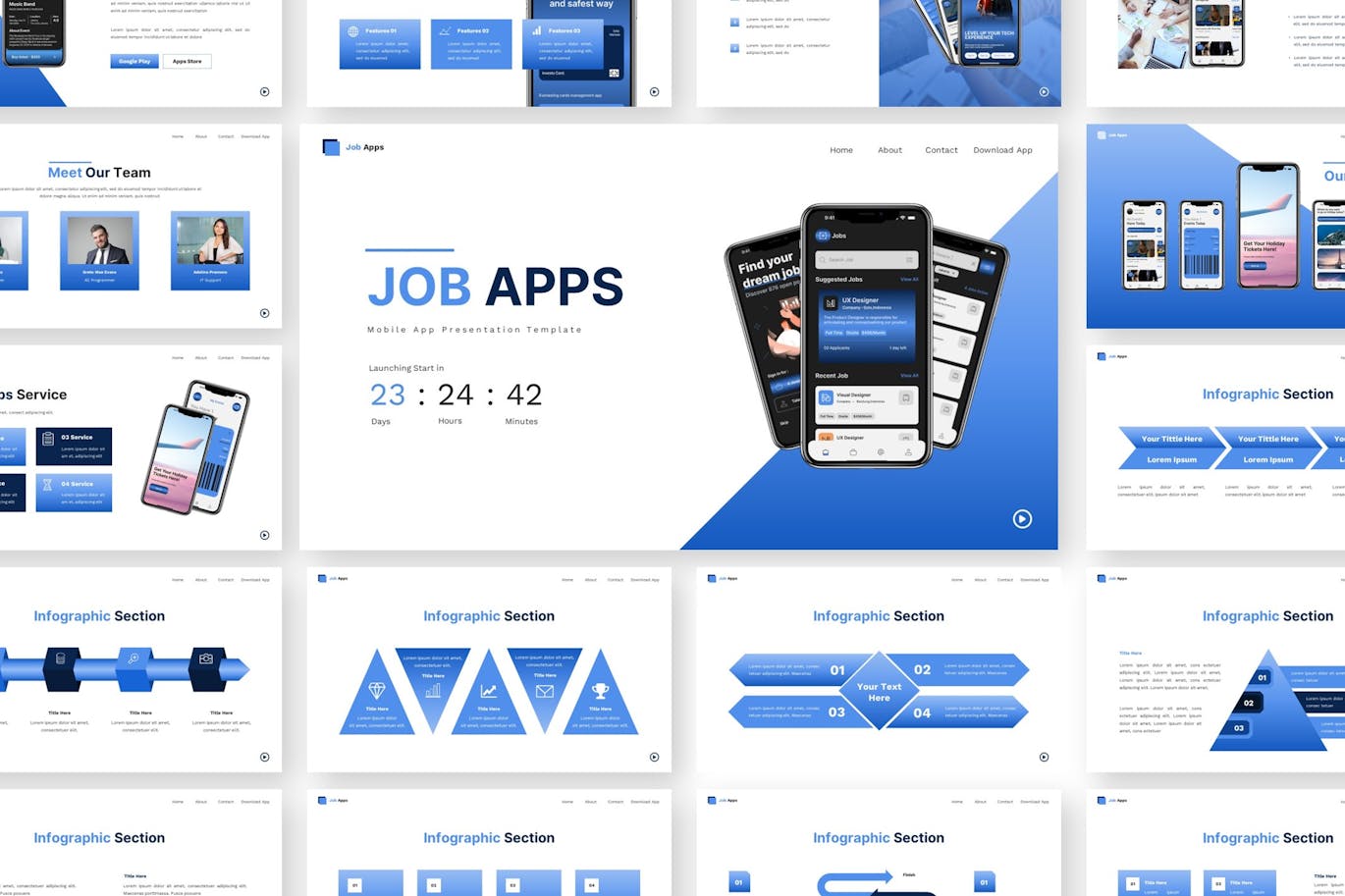 找工作应用程序PPT模版 (PPTX)