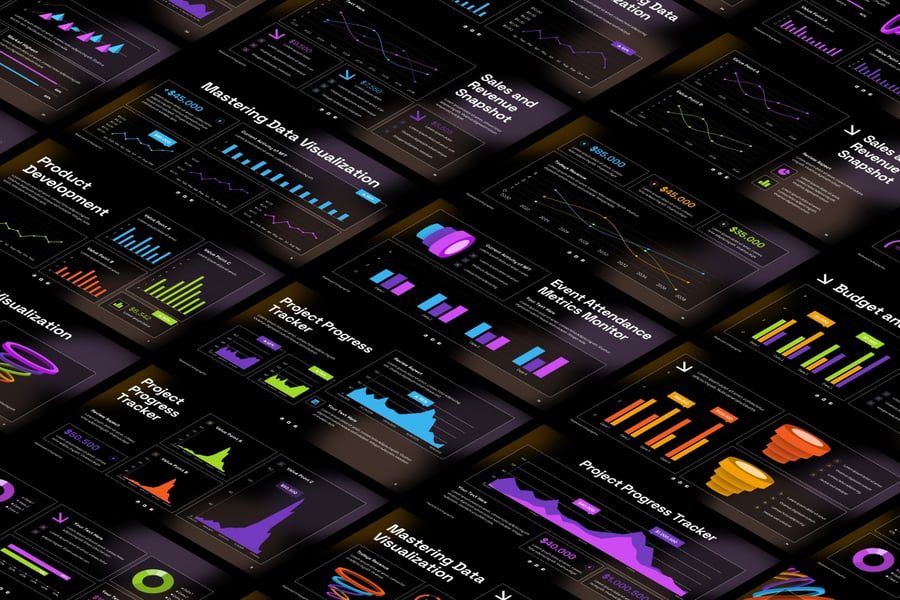 仪表盘信息图表大数据PPT模版 (PPTX)