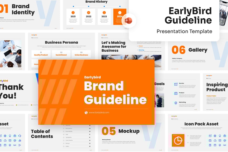 品牌指南启动PPT模版 (PPTX)