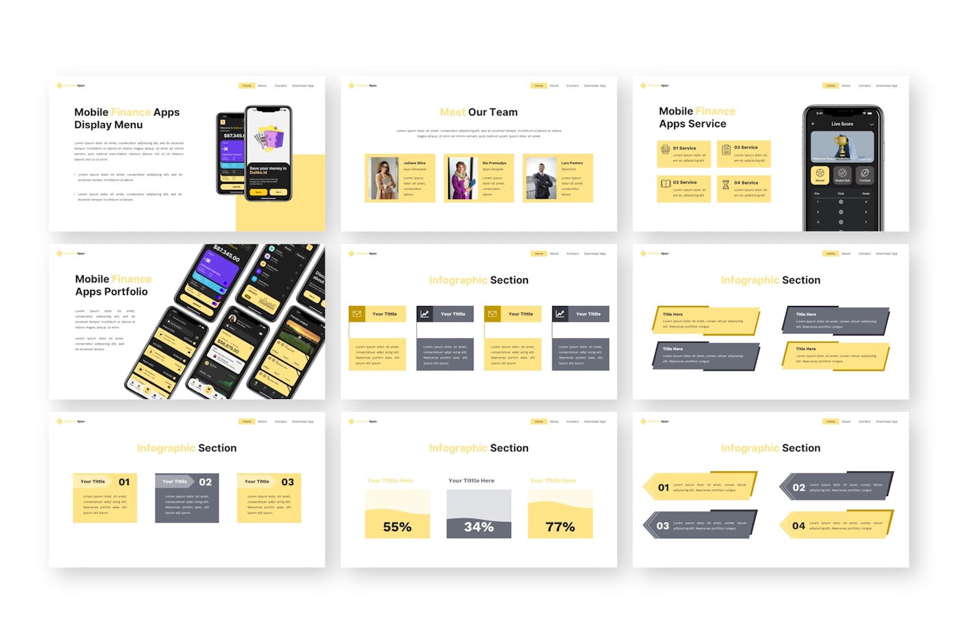财务应用程序PPT模版 (PPTX)