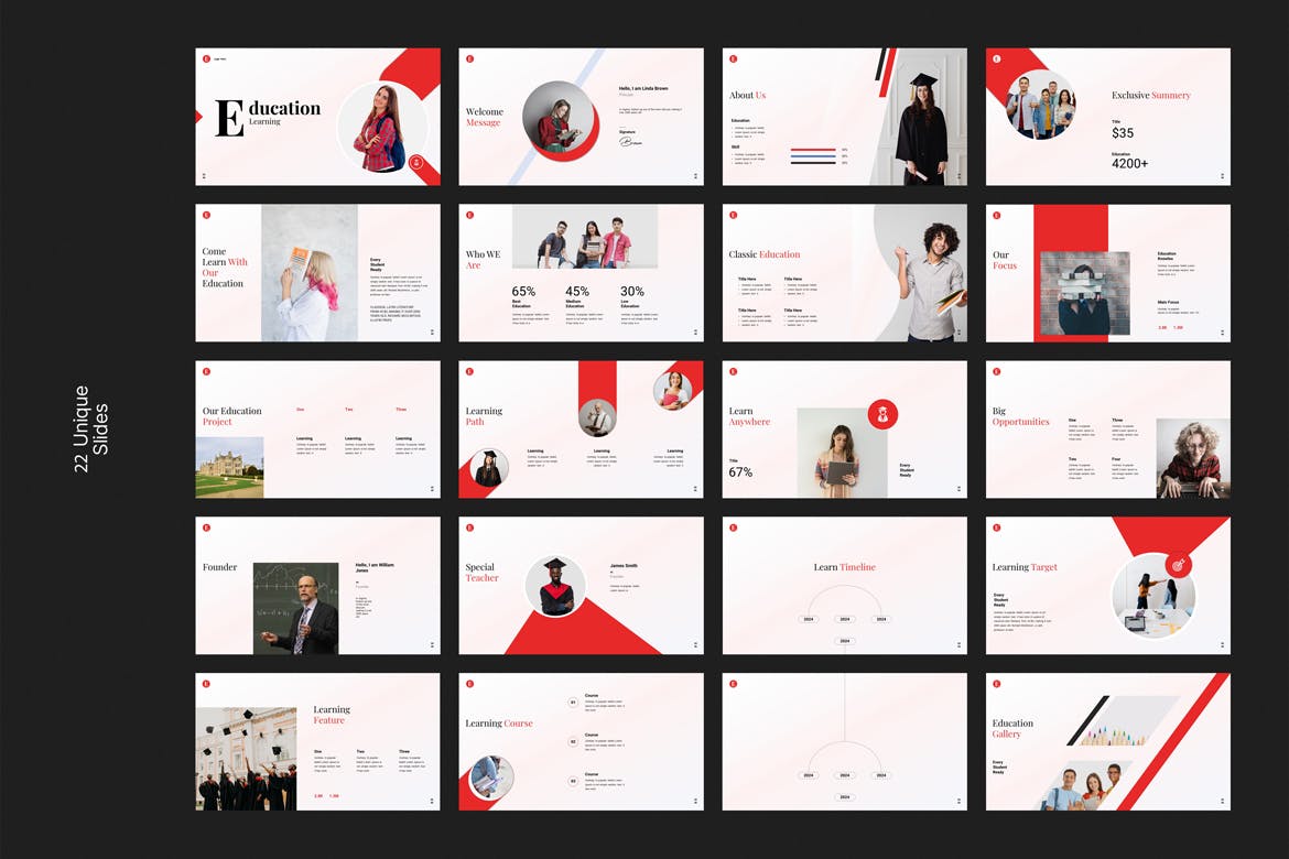 教育信息 PPT模版 (PPTX)