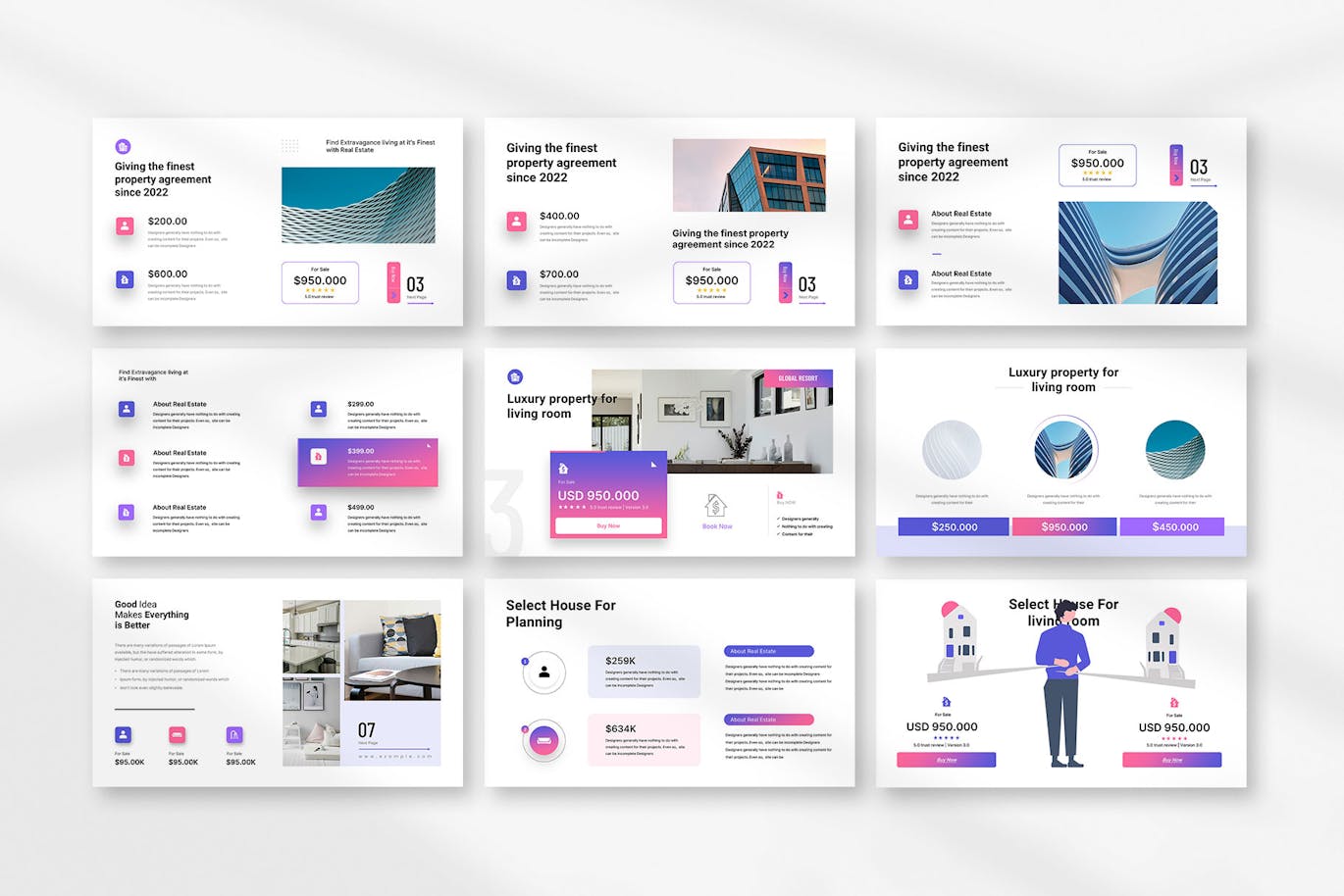 房地产介绍PPT模版 (PPTX)