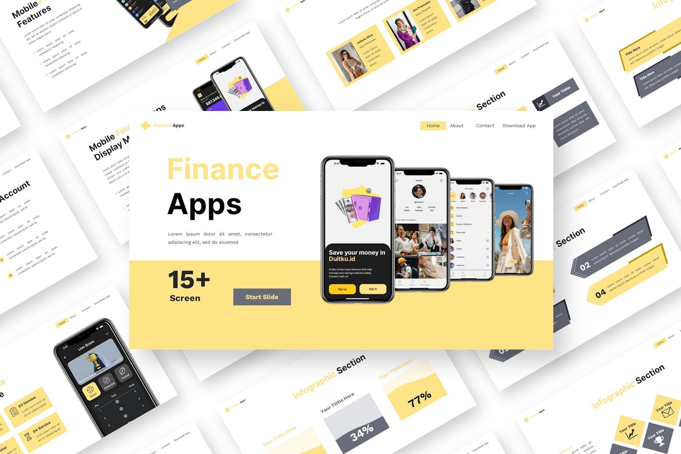 财务应用程序PPT模版 (PPTX)