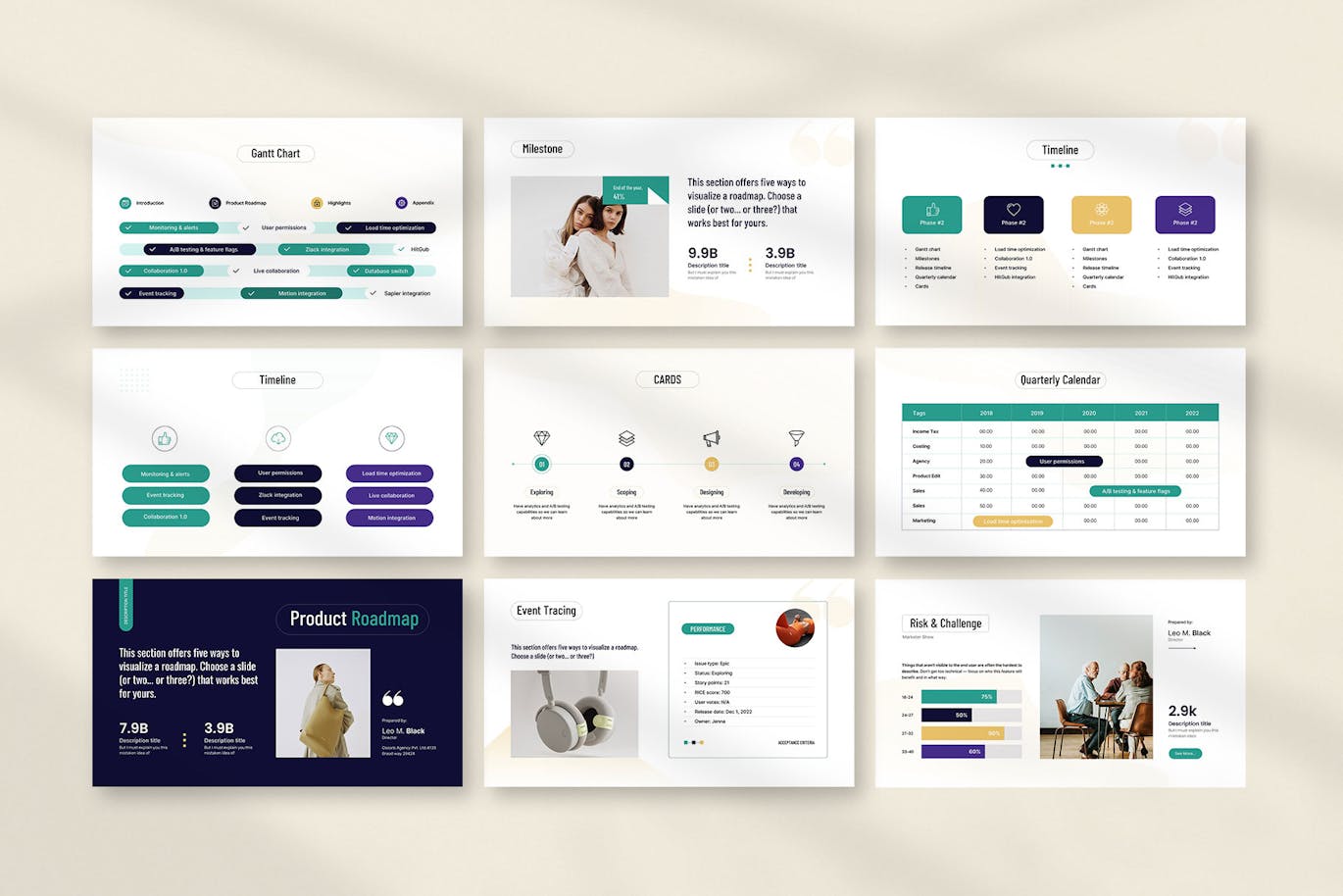 产品发布路线图PPT模版 (PPTX)