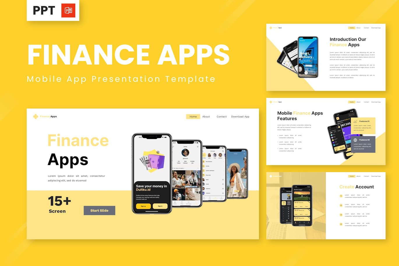 财务应用程序PPT模版 (PPTX)