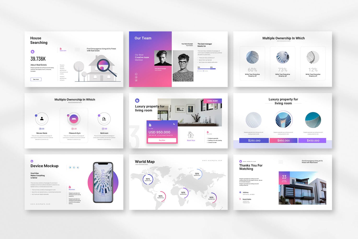 房地产介绍PPT模版 (PPTX)