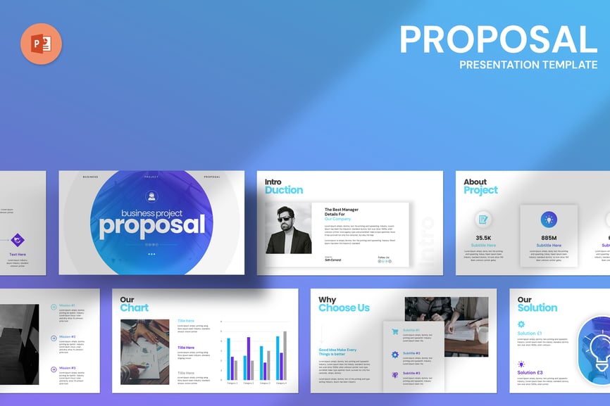 项目提案 PowerPoint演示模板PPT模版 (PPTX)