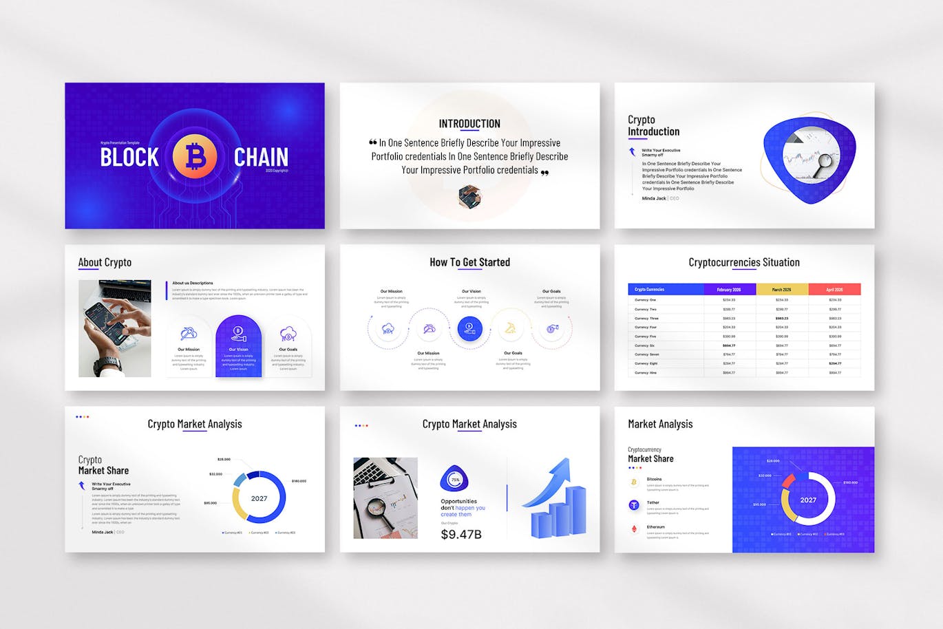 加密货币和比特币PPT模版 (PPTX)
