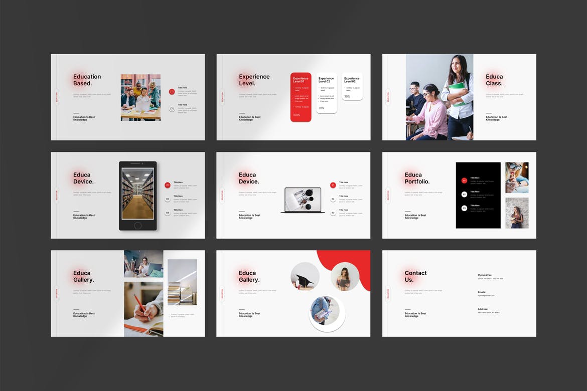 教育信息  PPT模版 (PPTX)