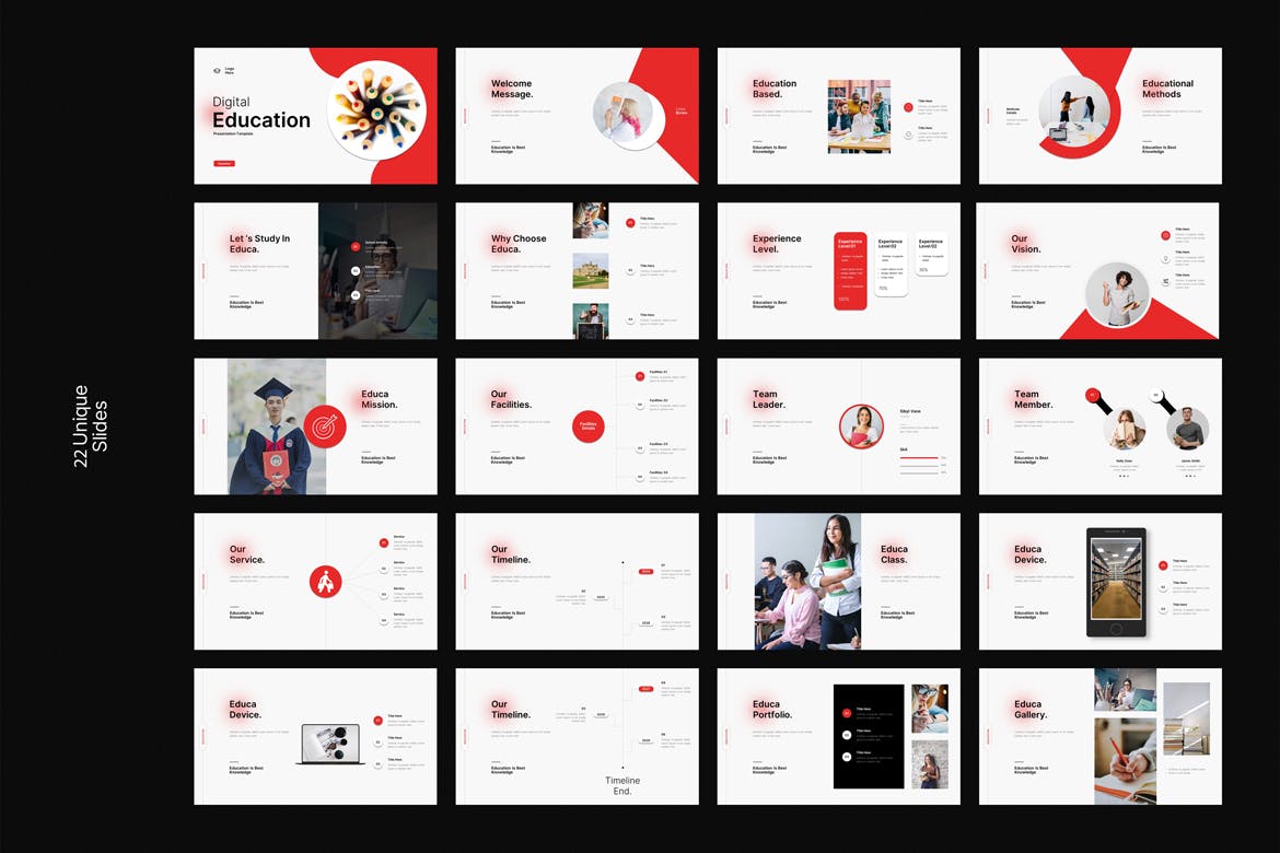 教育信息  PPT模版 (PPTX)